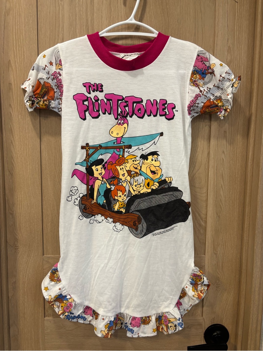 Vintage 1994 Flintstones Girls Nighty Pyjamas Size 6 90s Dead Stock